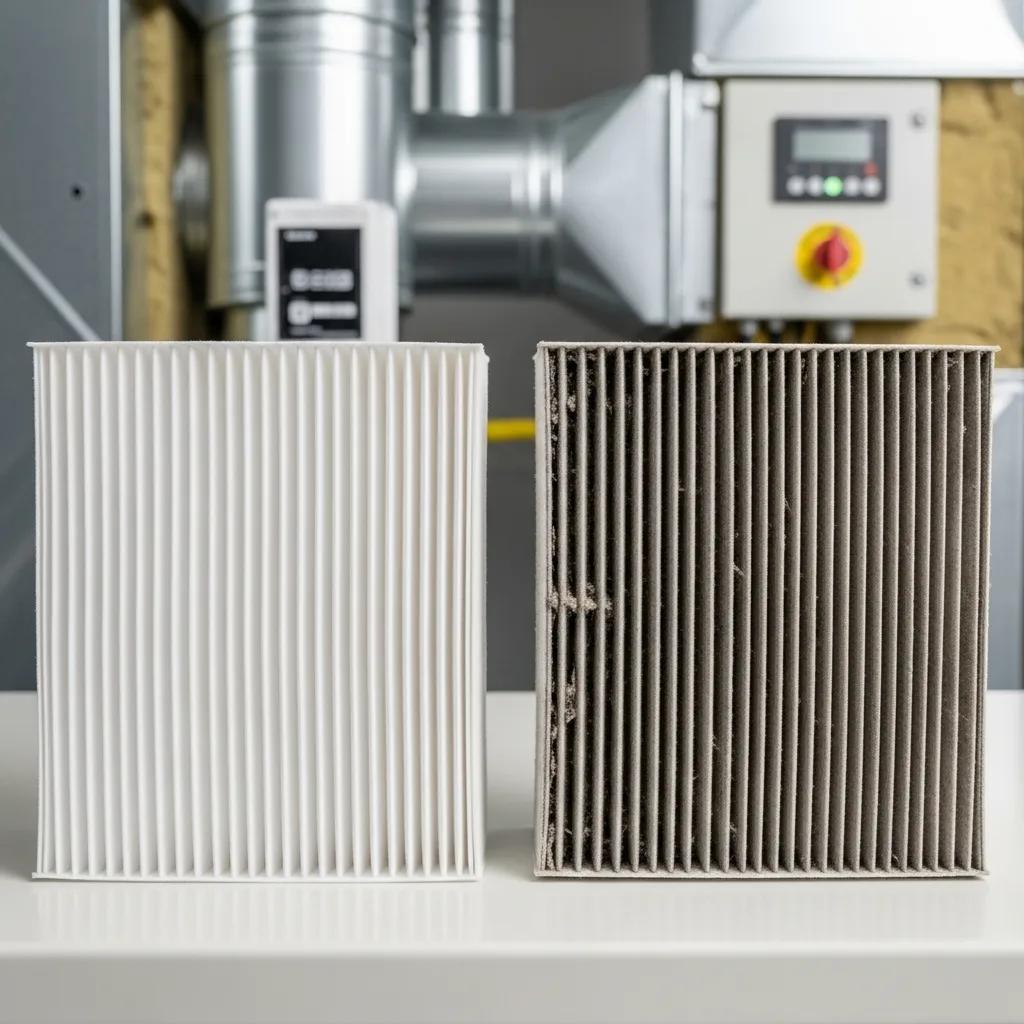 Spring AC Tune-Up Checklist for Summer Readiness 3 Comparison of clean and dirty air filters for HVAC maintenance